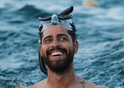 Portrait of a young man snorkeling